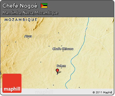 Physical 3D Map of Chefe Nogoè