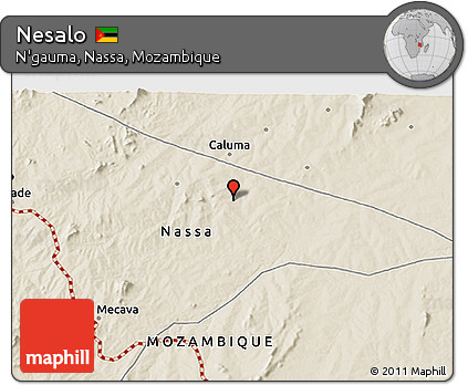 Shaded Relief 3D Map of Nesalo