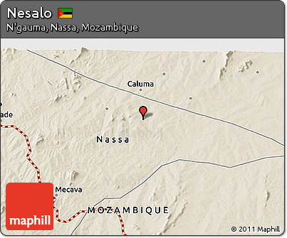 Shaded Relief 3D Map of Nesalo