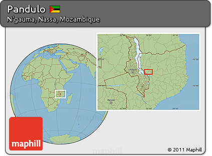 Savanna Style Location Map of Pandulo