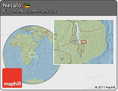 Savanna Style Location Map of Nesalo, hill shading