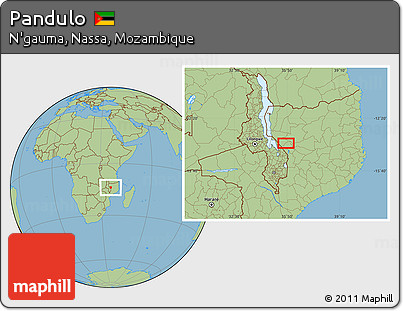Savanna Style Location Map of Pandulo