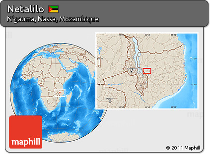 Shaded Relief Location Map of Netalilo