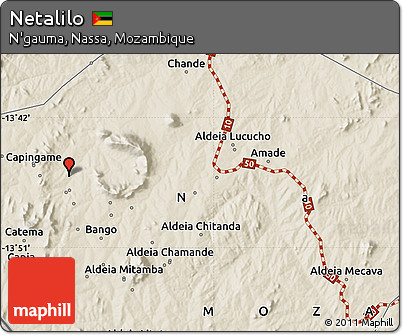 Shaded Relief Map of Netalilo