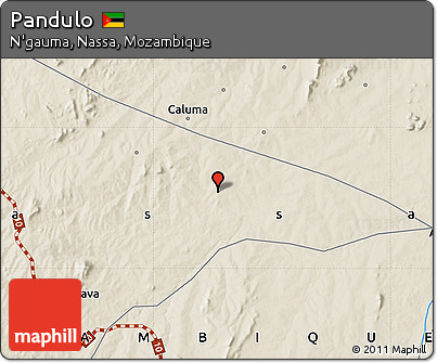 Shaded Relief Map of Pandulo