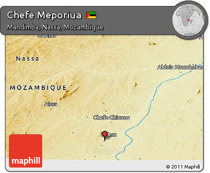 Physical Panoramic Map of Chefe Meporiua