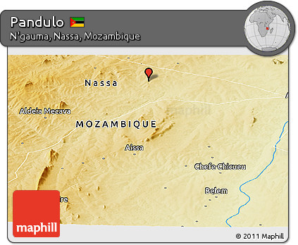 Physical Panoramic Map of Pandulo