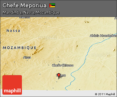 Physical Panoramic Map of Chefe Meporiua