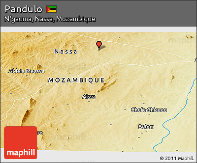Physical Panoramic Map of Pandulo