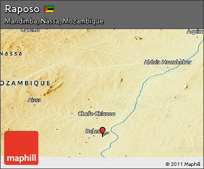 Physical Panoramic Map of Raposo