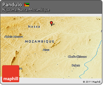 Physical Panoramic Map of Pandulo