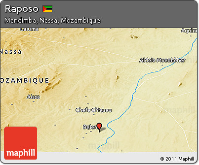 Physical Panoramic Map of Raposo