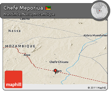 Shaded Relief Panoramic Map of Chefe Meporiua