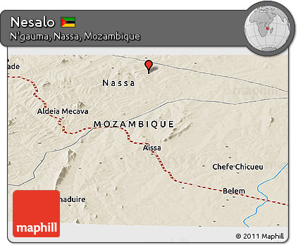 Shaded Relief Panoramic Map of Nesalo