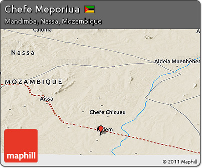Shaded Relief Panoramic Map of Chefe Meporiua