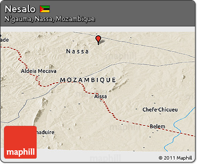 Shaded Relief Panoramic Map of Nesalo