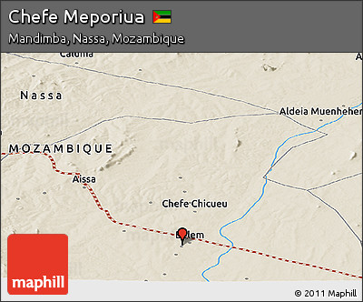 Shaded Relief Panoramic Map of Chefe Meporiua