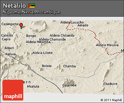 Shaded Relief Panoramic Map of Netalilo