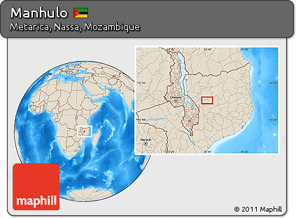 Shaded Relief Location Map of Manhulo