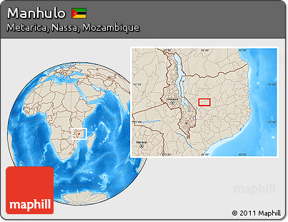 Shaded Relief Location Map of Manhulo
