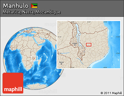 Shaded Relief Location Map of Manhulo