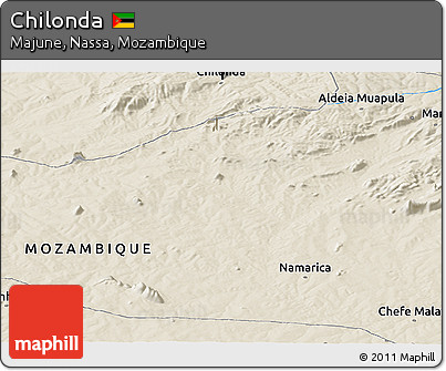 Shaded Relief Panoramic Map of Chilonda