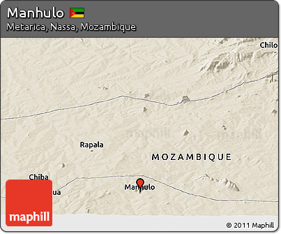 Shaded Relief Panoramic Map of Manhulo