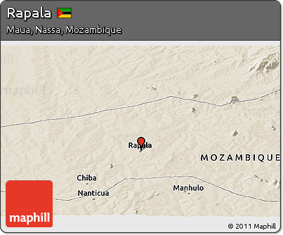 Shaded Relief Panoramic Map of Rapala