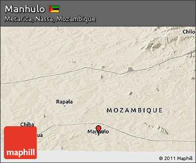 Shaded Relief Panoramic Map of Manhulo