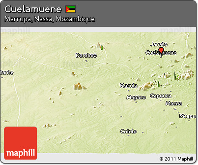 Physical Panoramic Map of Cuelamuene