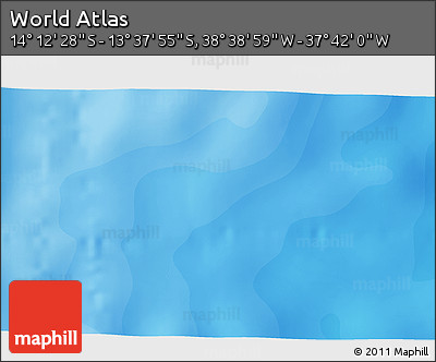 Political 3D Map of the Area around 13° 55' 11" S, 38° 10' 29" W