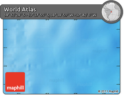 Shaded Relief Map of the Area around 13° 55' 11" S, 38° 10' 29" W