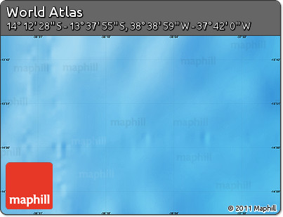 Shaded Relief Map of the Area around 13° 55' 11" S, 38° 10' 29" W