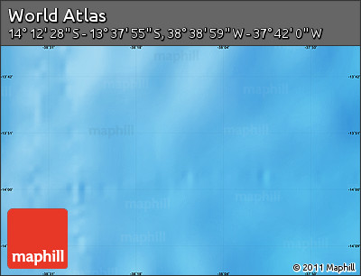 Shaded Relief Map of the Area around 13° 55' 11" S, 38° 10' 29" W