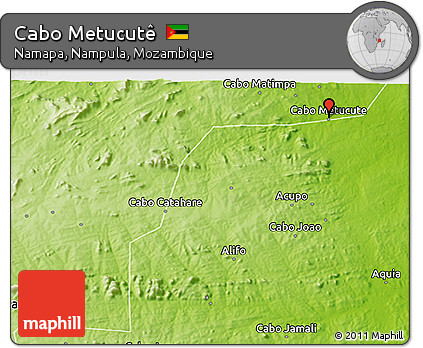 Physical 3D Map of Cabo Metucutê