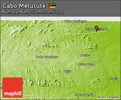 Physical 3D Map of Cabo Metucutê