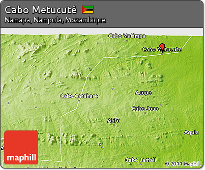 Physical 3D Map of Cabo Metucutê