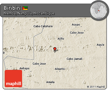 Shaded Relief 3D Map of Biribiri
