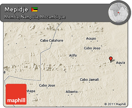 Shaded Relief 3D Map of Mepidje