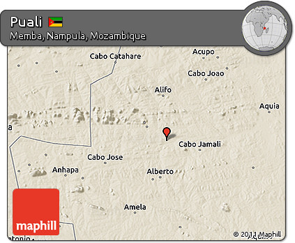 Shaded Relief 3D Map of Puali