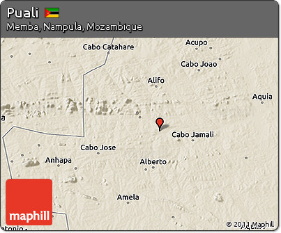 Shaded Relief 3D Map of Puali