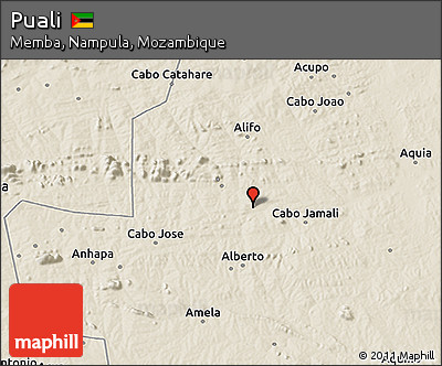 Shaded Relief 3D Map of Puali
