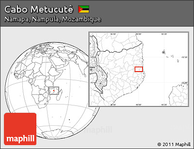 Blank Location Map of Cabo Metucutê