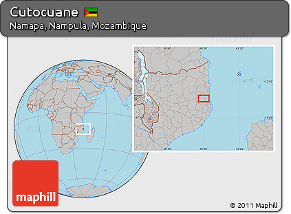 Gray Location Map of Cutocuane