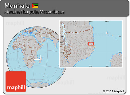 Gray Location Map of Monhala