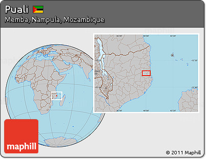 Gray Location Map of Puali