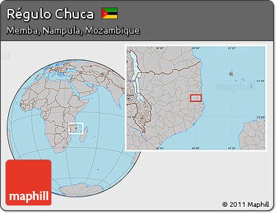 Gray Location Map of Régulo Chuca