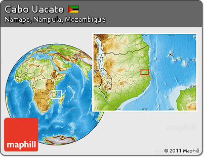 Physical Location Map of Cabo Uacate