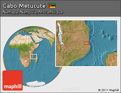 Satellite Location Map of Cabo Metucutê