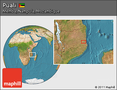 Satellite Location Map of Puali